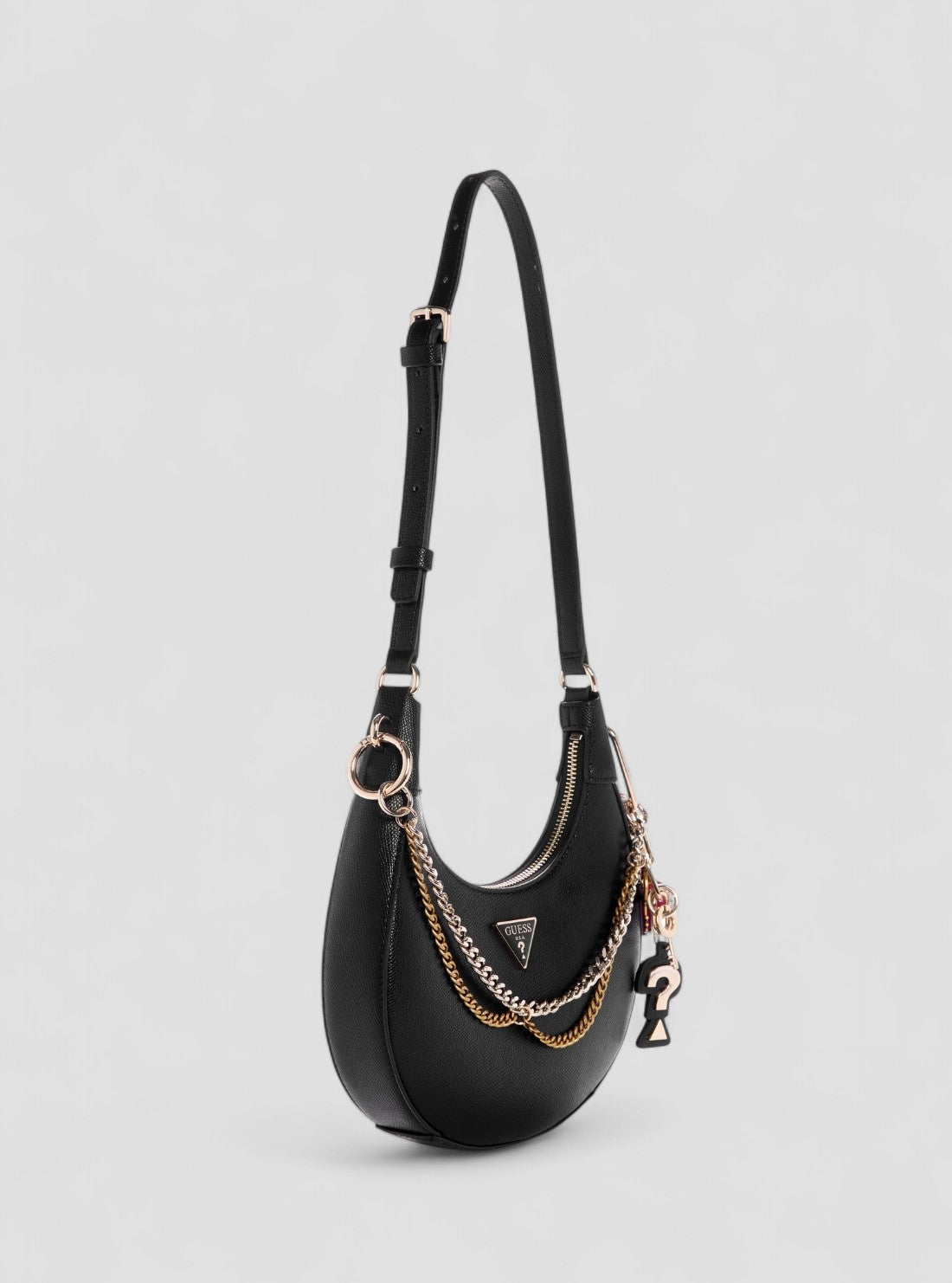 GUESS Womens Black Davina Shoulder Bag BG989918 Front Side View