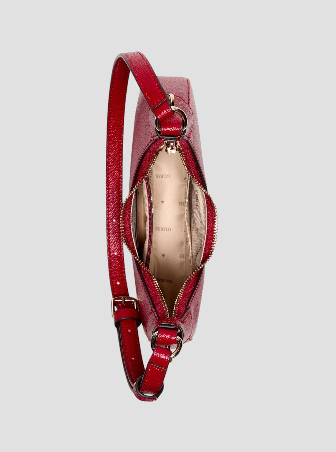 GUESS Womens Red Davina Shoulder Bag BG989918 Inside View