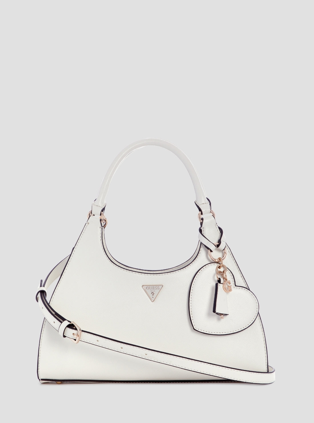 GUESS Womens White Isobel Small Girlfriend Carryall BG993206 Front View