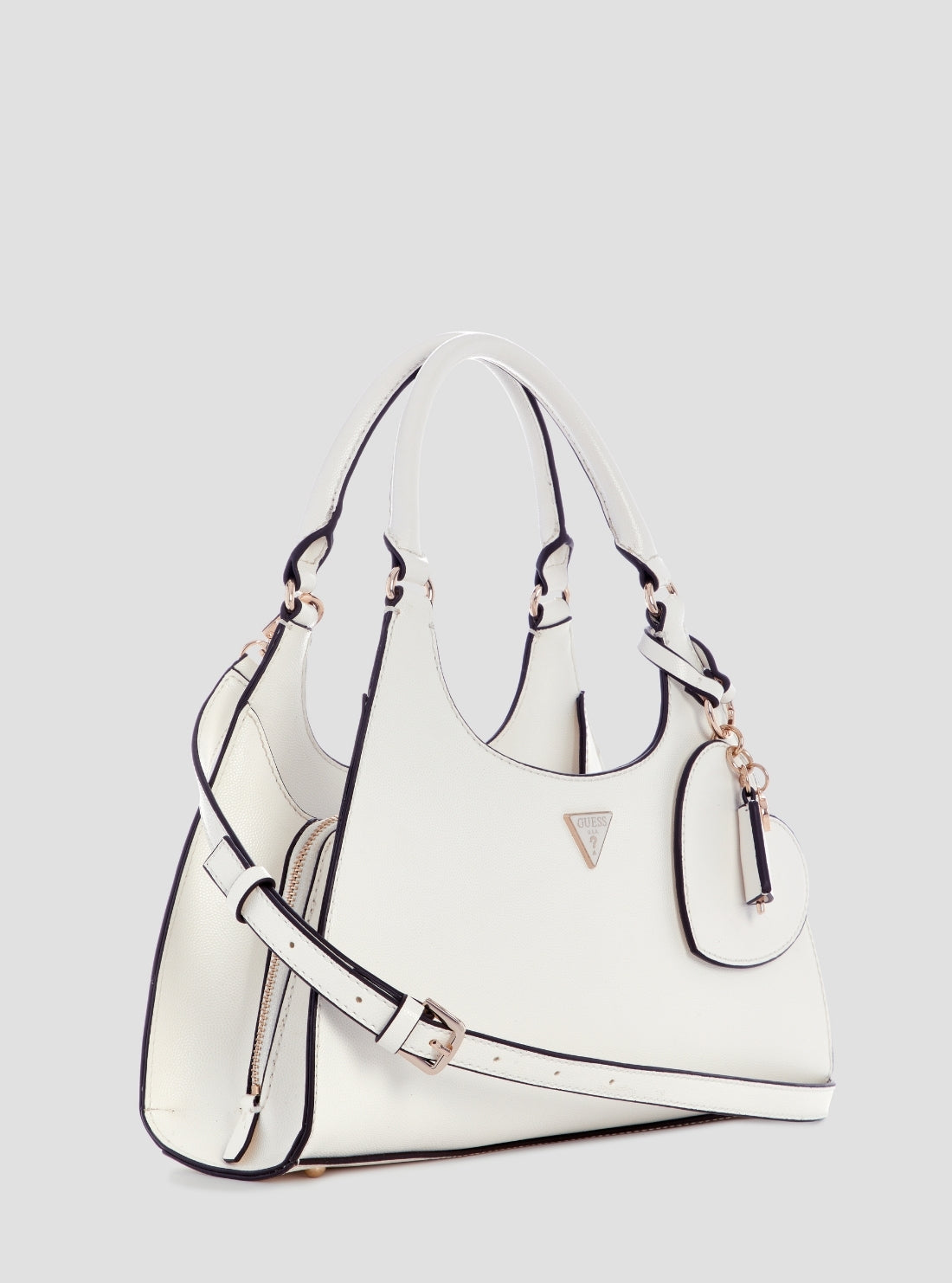 GUESS Womens White Isobel Small Girlfriend Carryall BG993206 Side View
