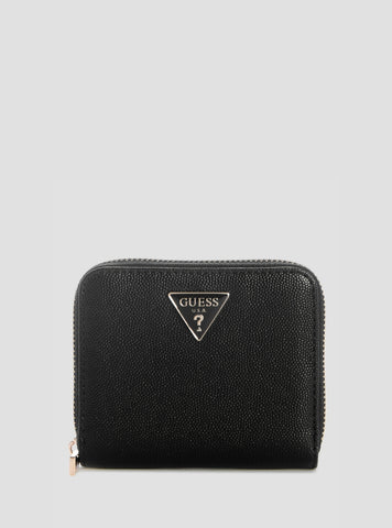 GUESS Womens Black Isobel Small Zip Around Wallet BG9932137 Front View