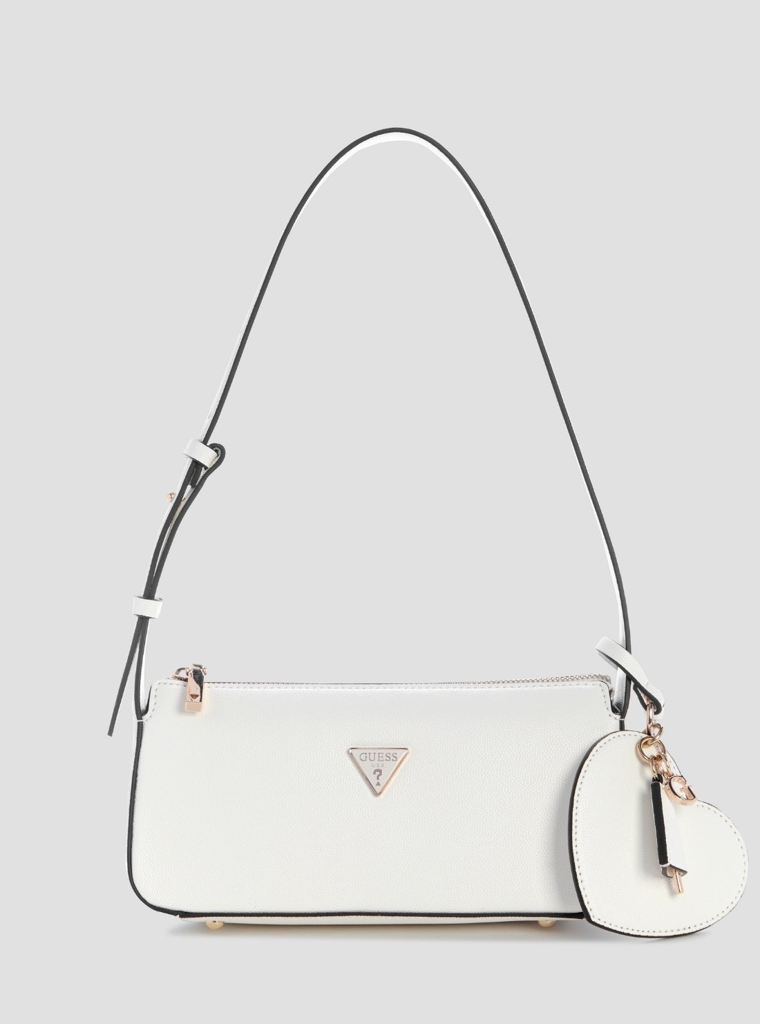 GUESS Womens White Isobel Mini Shoulder Bag BG993272 Front View