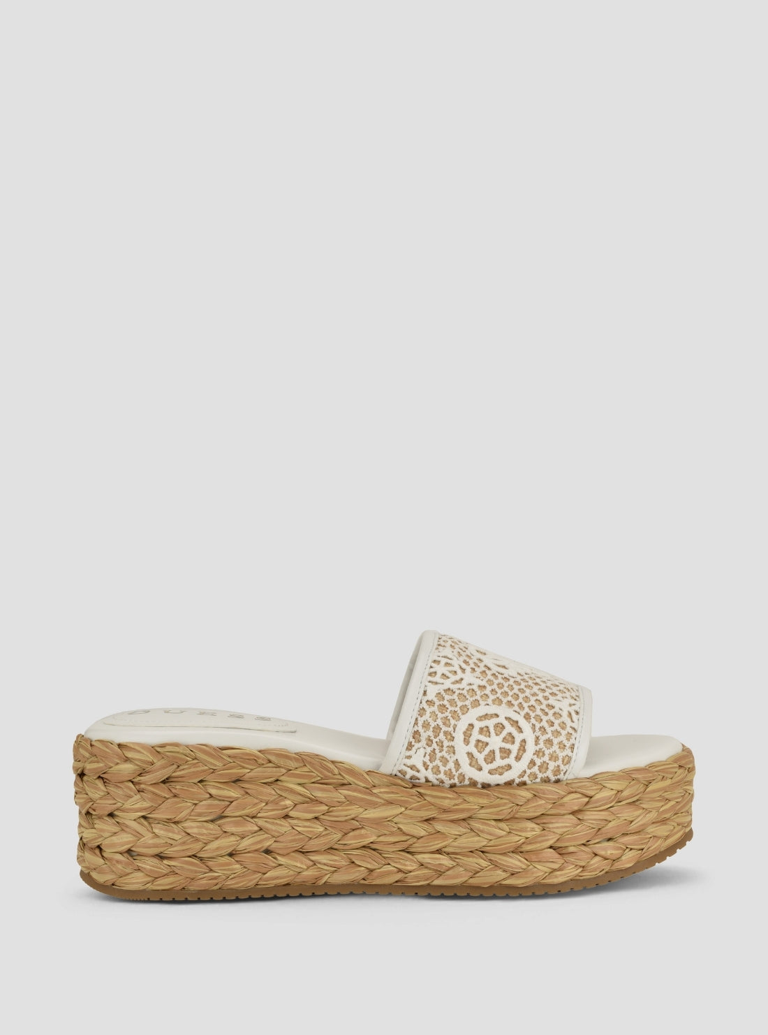 GUESS Womens White Binata Platform Sandals BINATA Side View2