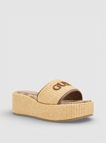 GUESS Footwear Beige Bintaih Wedge Sandals BINTAIH Side View