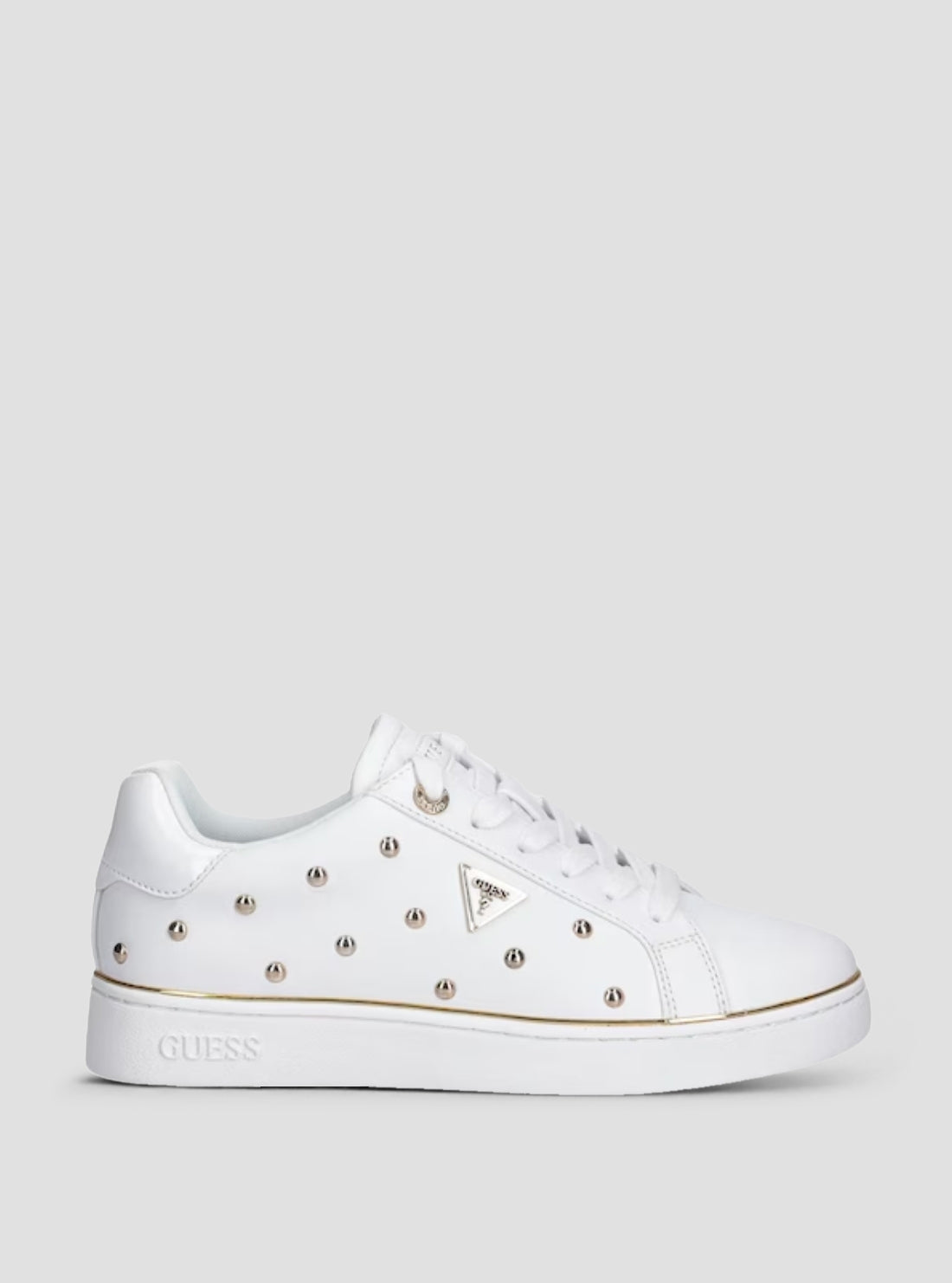 GUESS Womens White Bonitah Sneakers BONITAH Side View