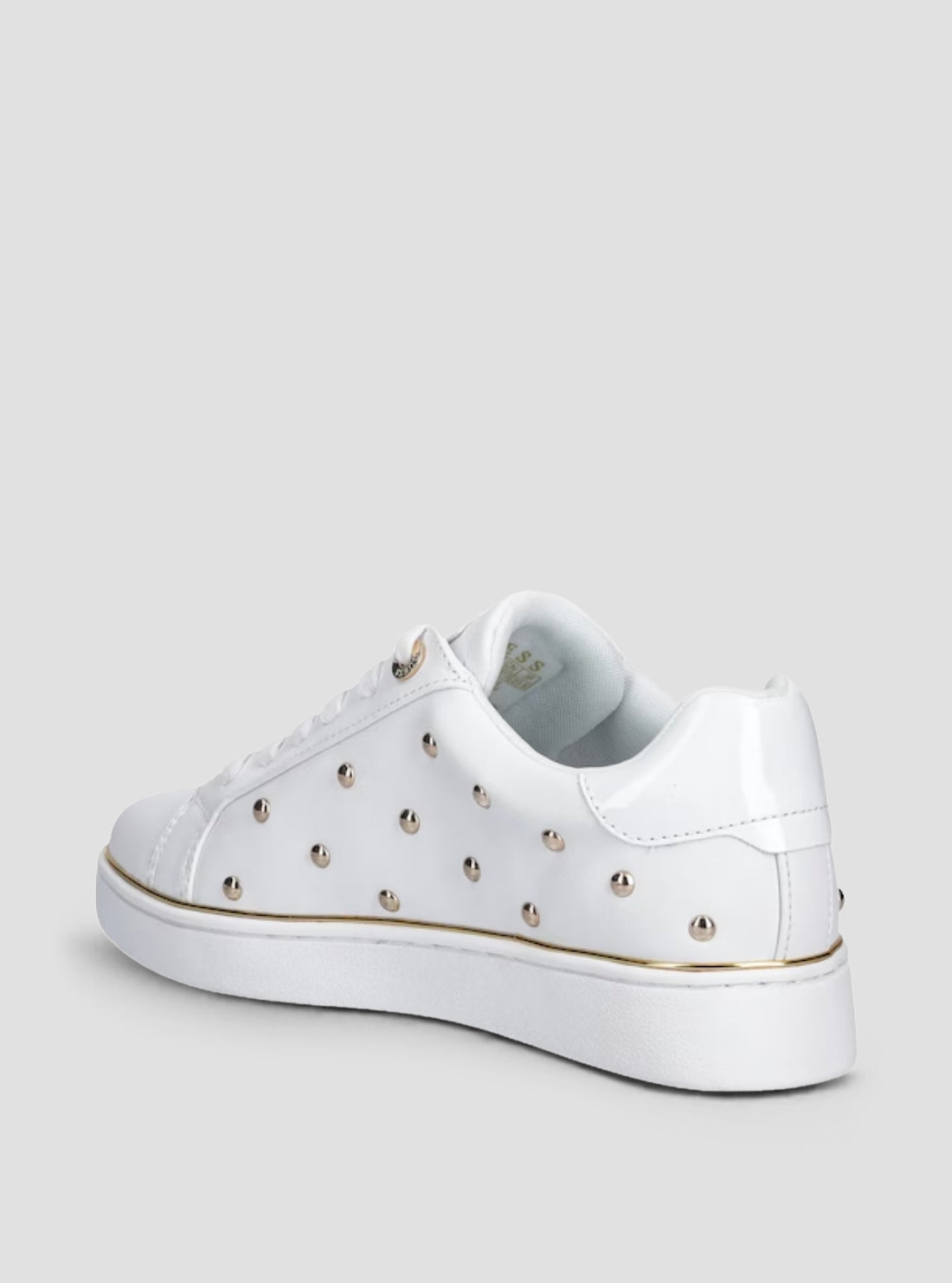 GUESS Womens White Bonitah Sneakers BONITAH Back View