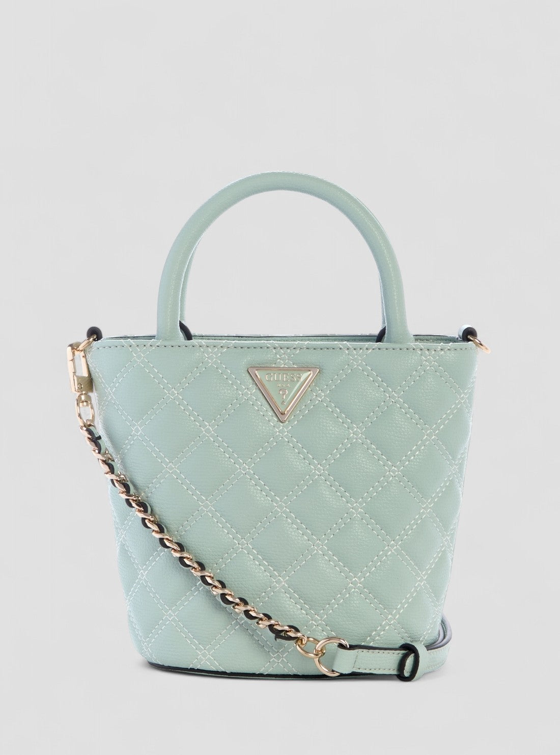 GUESS Womens Green Giully Mini Tote Bag BQ967376 Front View