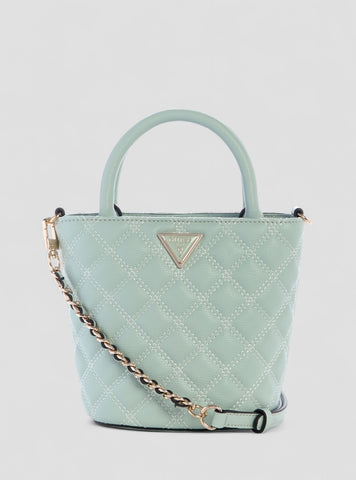 GUESS Womens Green Giully Mini Tote Bag BQ967376 Front View