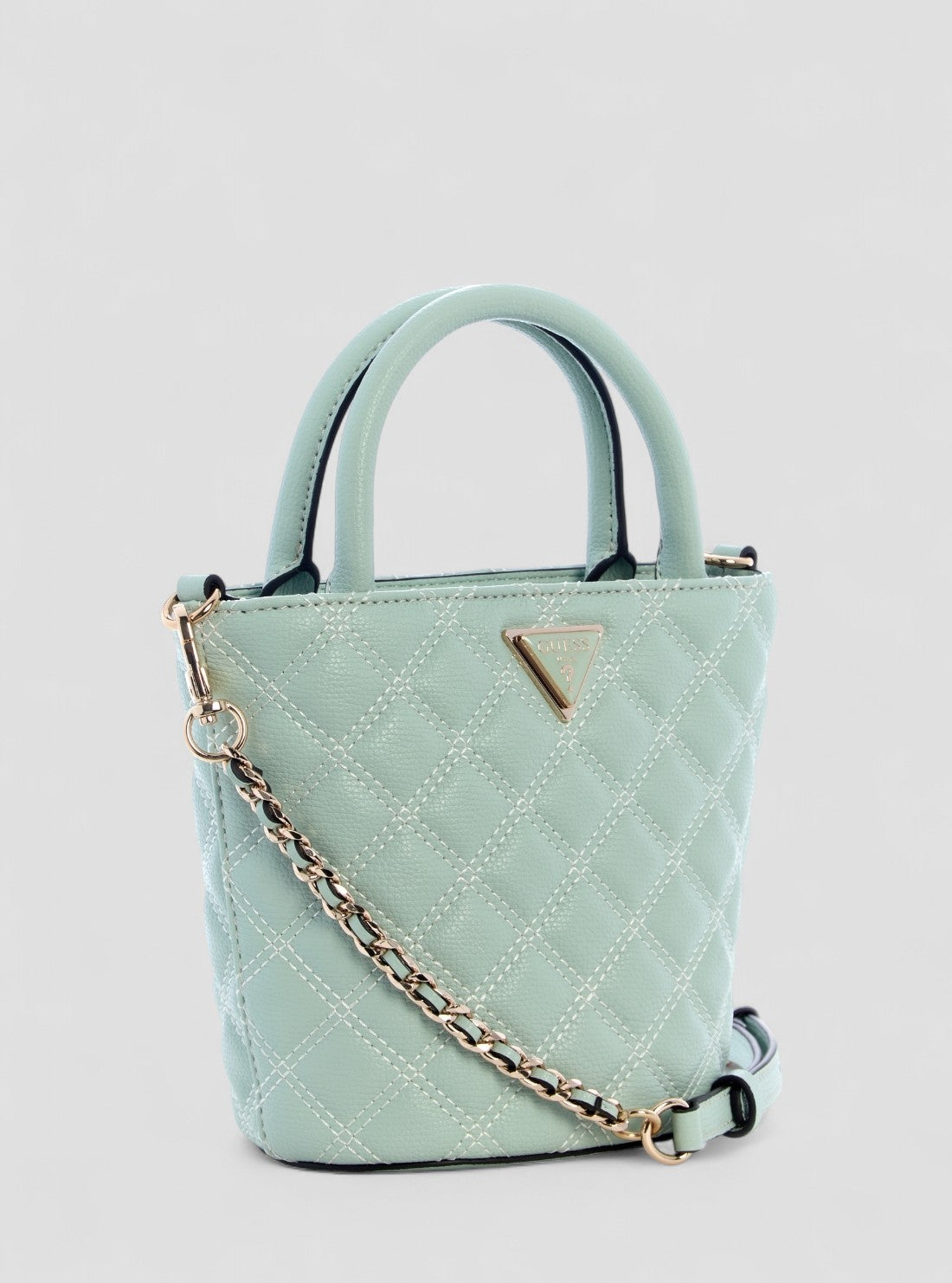 GUESS Womens Green Giully Mini Tote Bag BQ967376 Front Side View