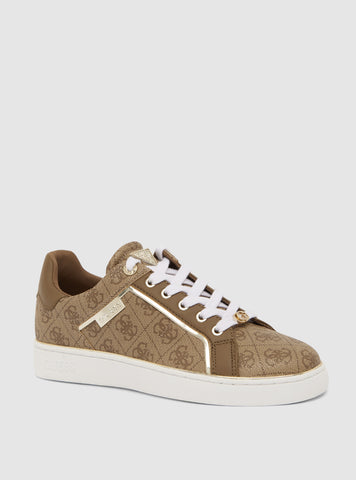 Brown Logo Bristle Low-Top Sneakers