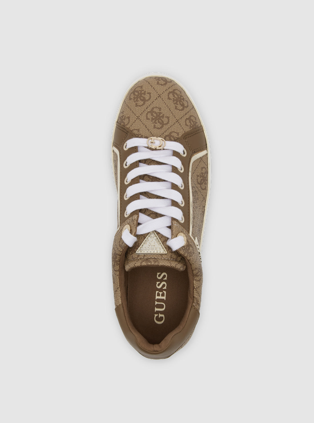 Brown Logo Bristle Low-Top Sneakers