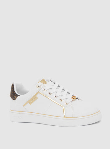 White Bristle Low-Top Sneakers