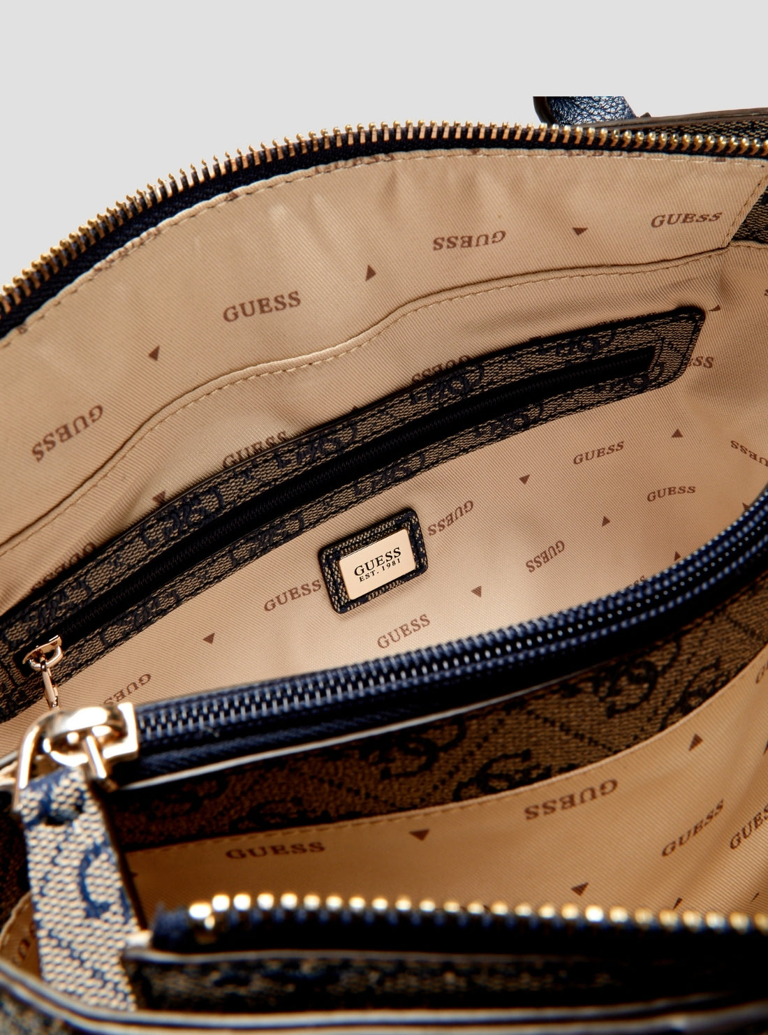 GUESS Womens Blue Logo Noelle II Luxury Satchel Bag BS967207 Detail View2