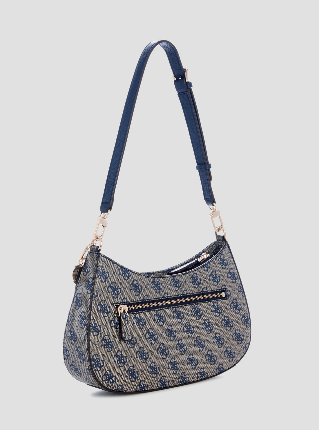 GUESS Womens Blue Logo Noelle II Top Zip Shoulder Bag BS967218 Back Side View