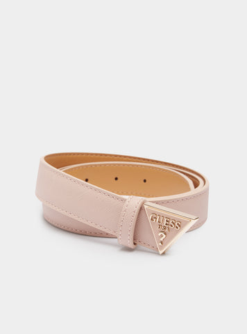 GUESS Nude Triangle Logo Belt close up
