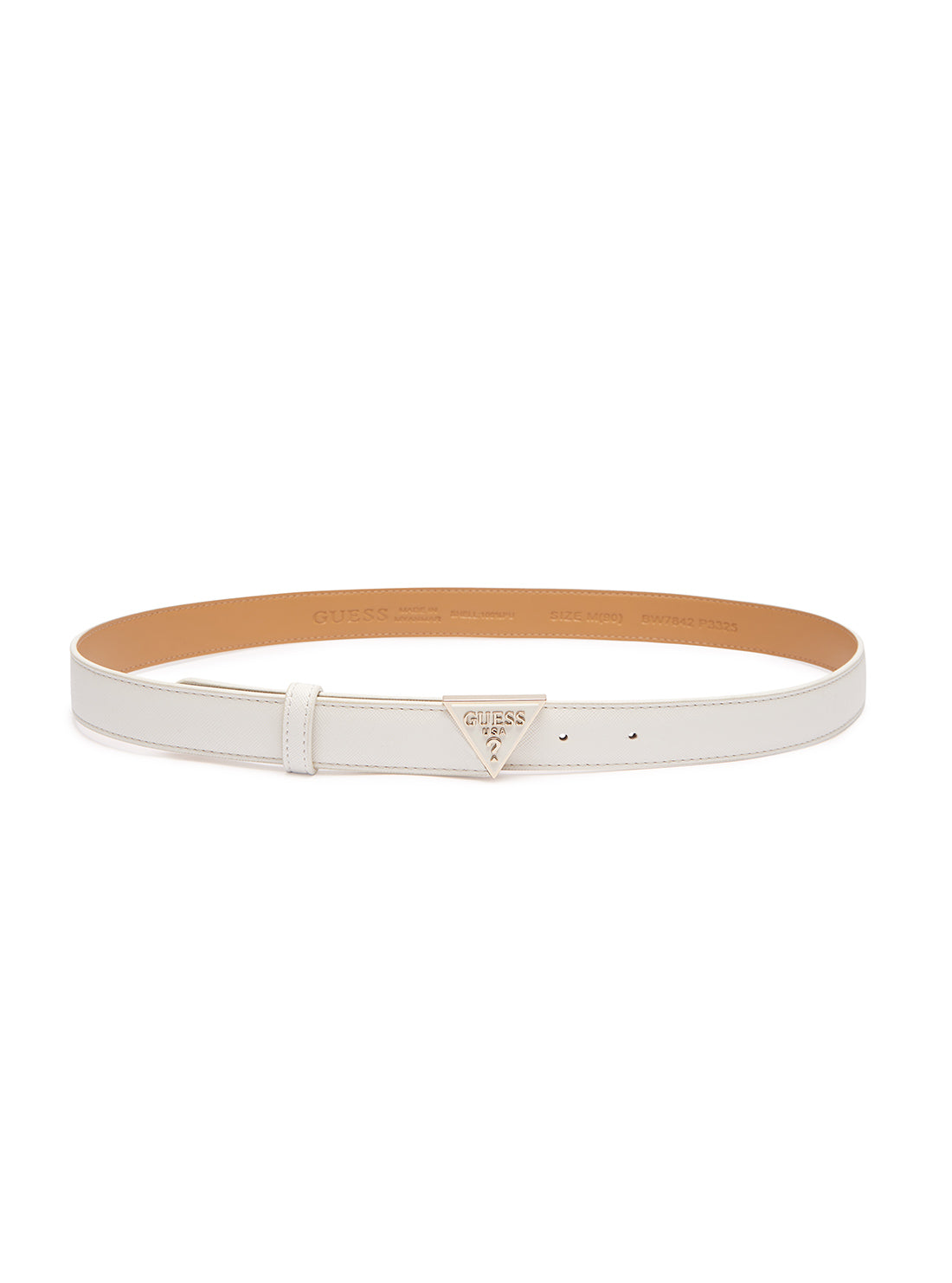 GUESS White Triangle Logo Belt full view