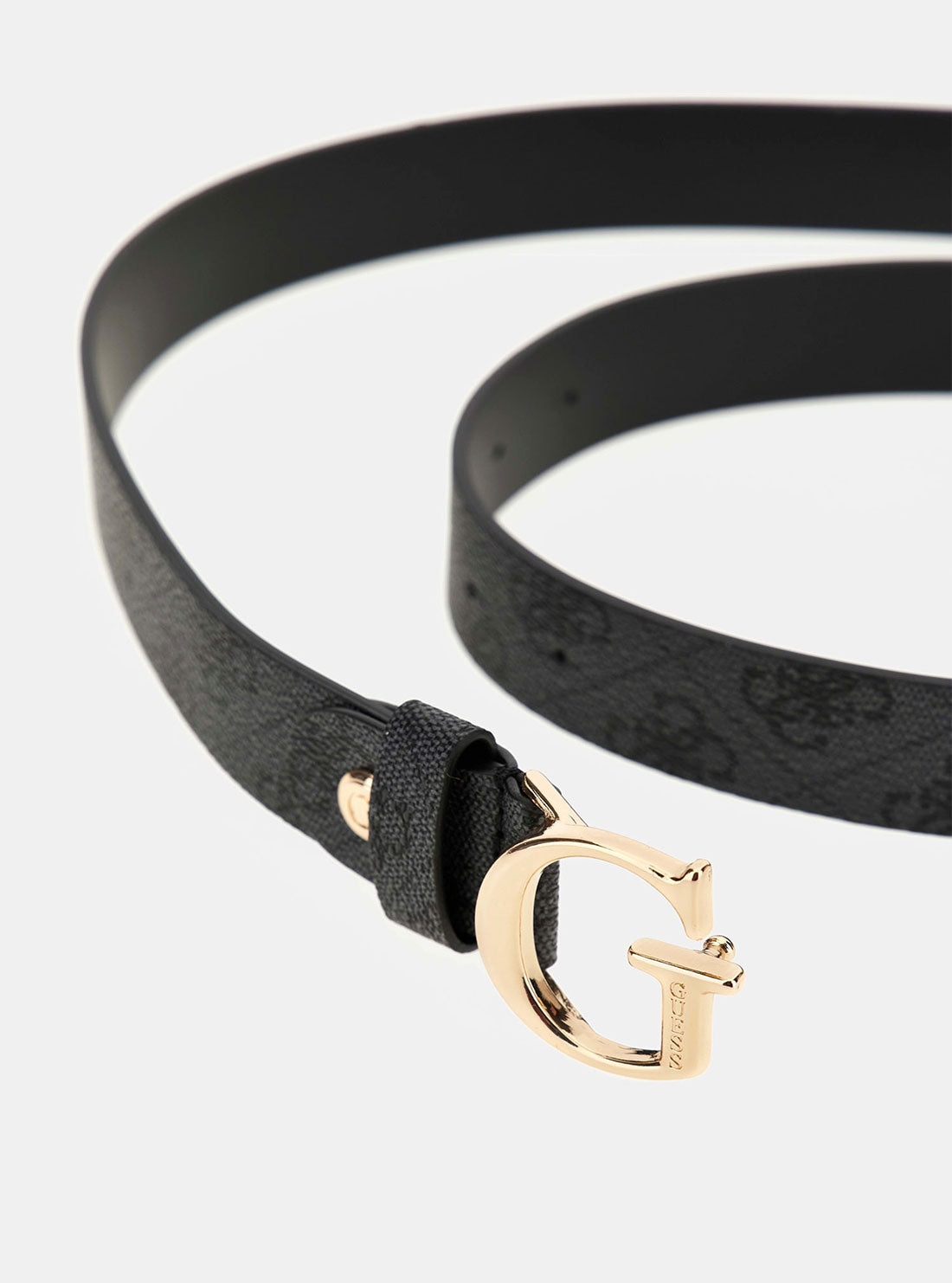 GUESS Accessories Black Logo Emera Adjustable Belt BW7862P3430 Detail View