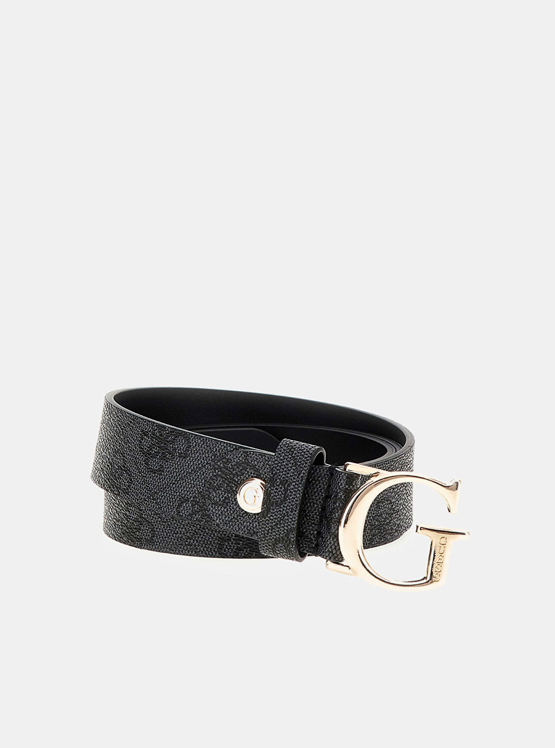 GUESS Accessories Black Logo Emera Adjustable Belt BW7862P3430 Front View