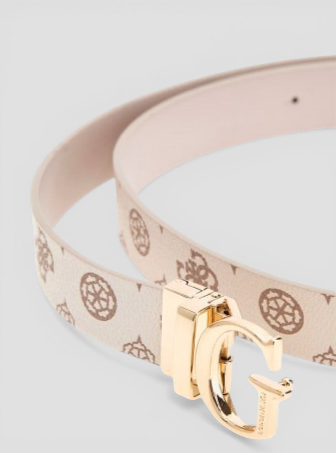 GUESS Accessories Beige Logo Evelune Peony Belt BW9171P4430 Detail View