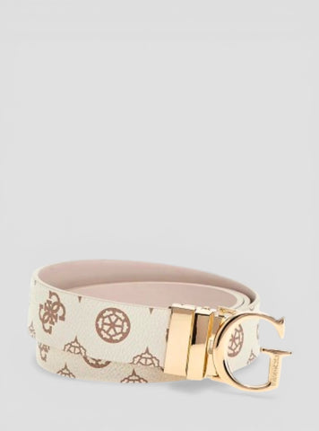 GUESS Accessories Beige Logo Evelune Peony Belt BW9171P4430 Front View