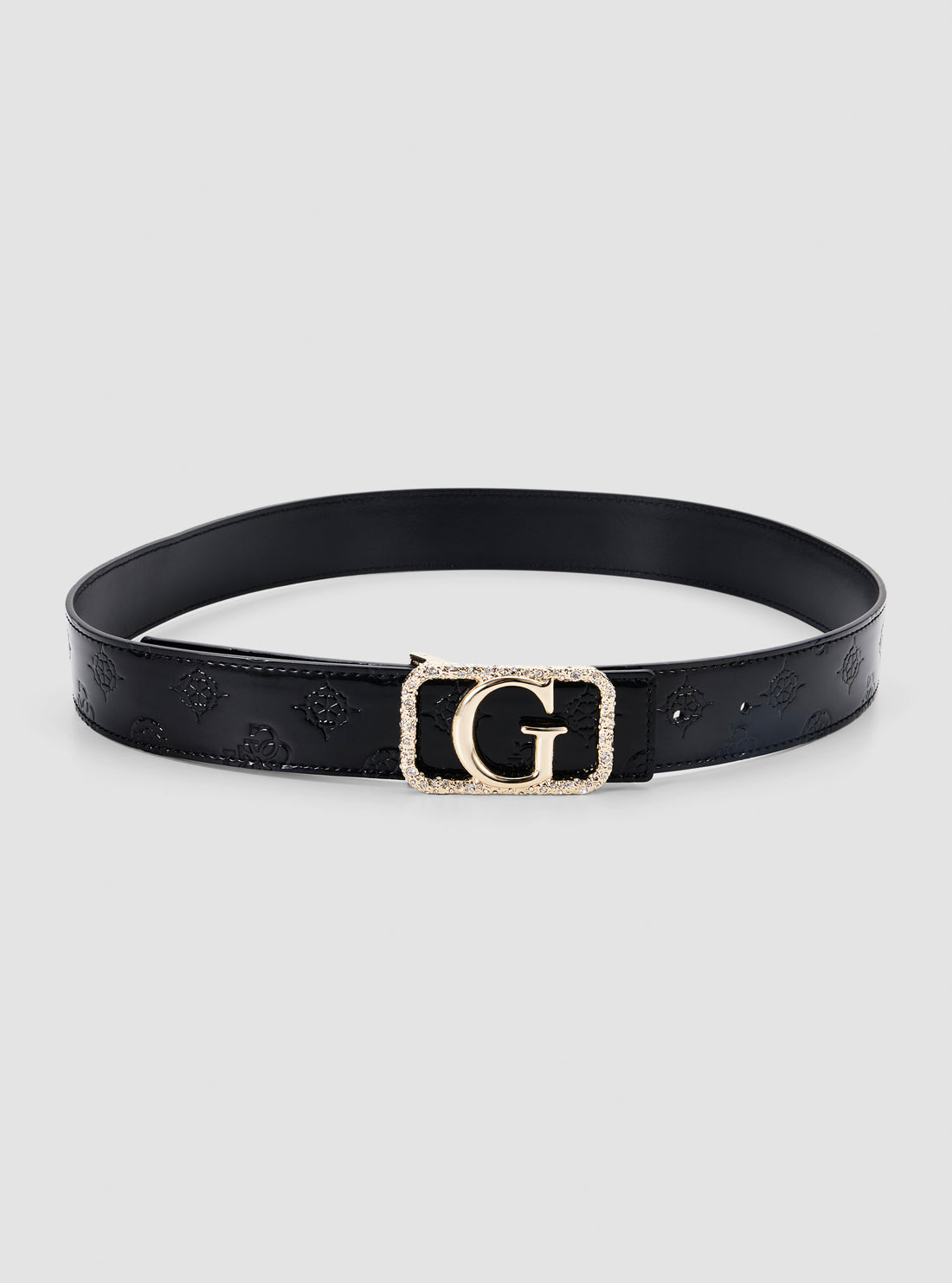 GUESS Womens Black Arnela 4G Peony Logo Belt BW9230P5235 Full View