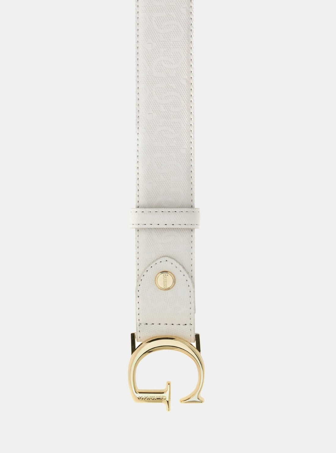 GUESS Accessories White Logo Aldina Patent Belt BW9241P5335 Detail View_2