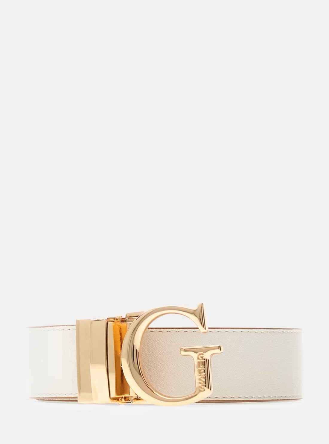 GUESS Accessories White Neda 4G Peony Logo Belt BW9268P5330 Front View_2