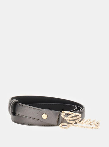 GUESS Womens Pewter Logo Belt BW9277P5420 Front View