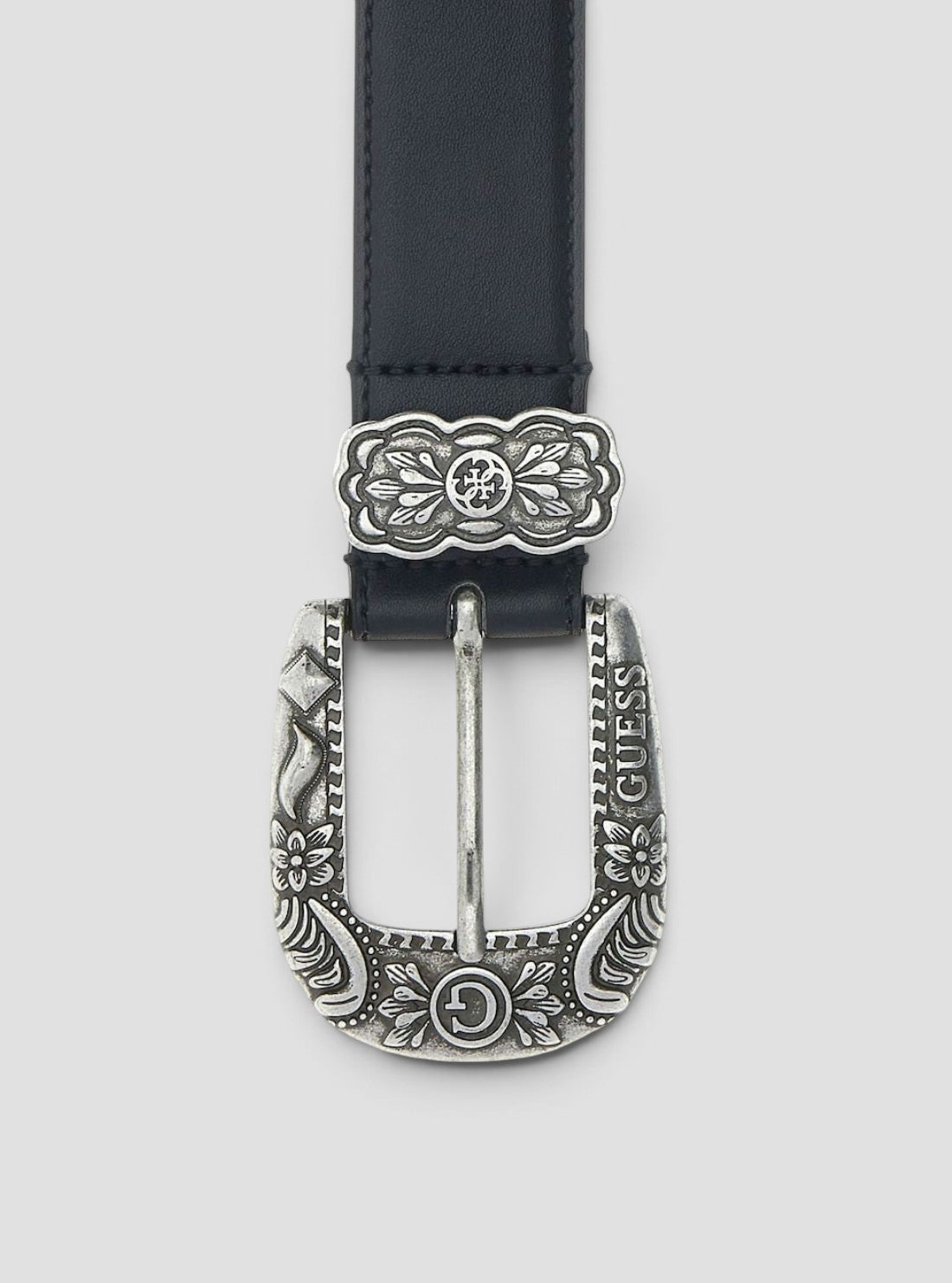 GUESS Womens Black Western Buckle Belt BW9346P6235 Detail View4