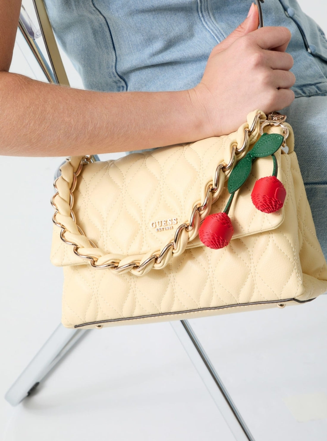 GUESS Accessories Red Cherries Keychain C7460117 Model View