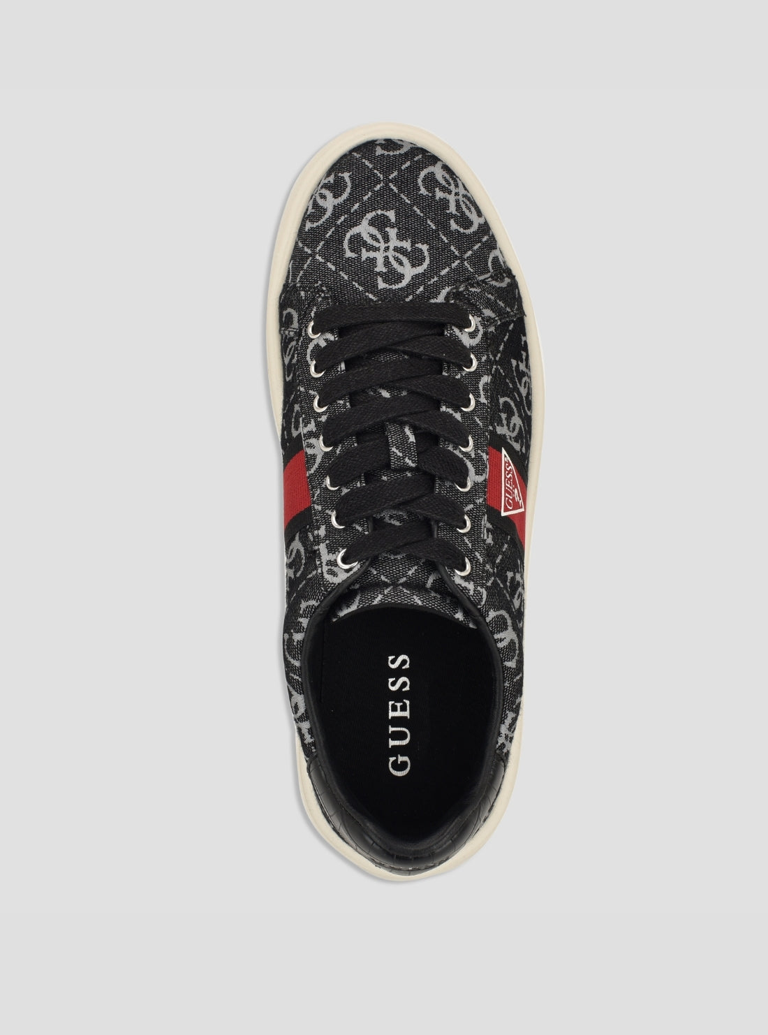 GUESS Mens Black Caffen2 Sneakers CAFFEN2 Top View