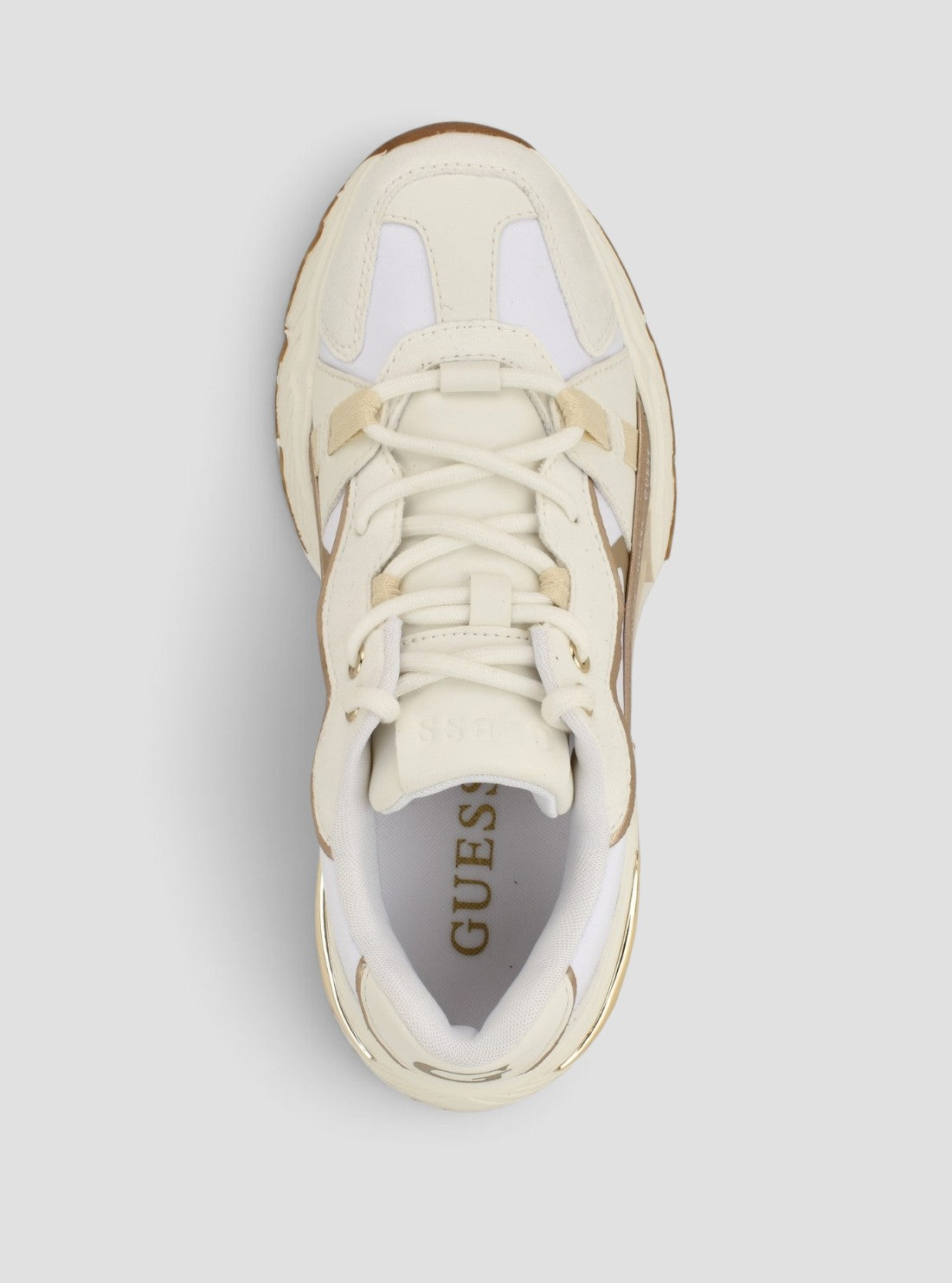 GUESS Womens White Carrli Sneakers CARRLI6 Top View
