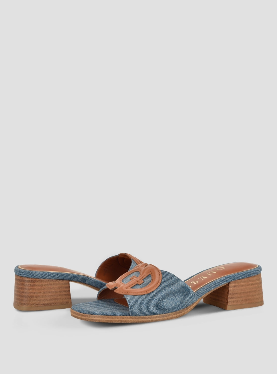 GUESS Womens Medium Blue Cerinna Heeled Sandals CERINNA2 Front Side View