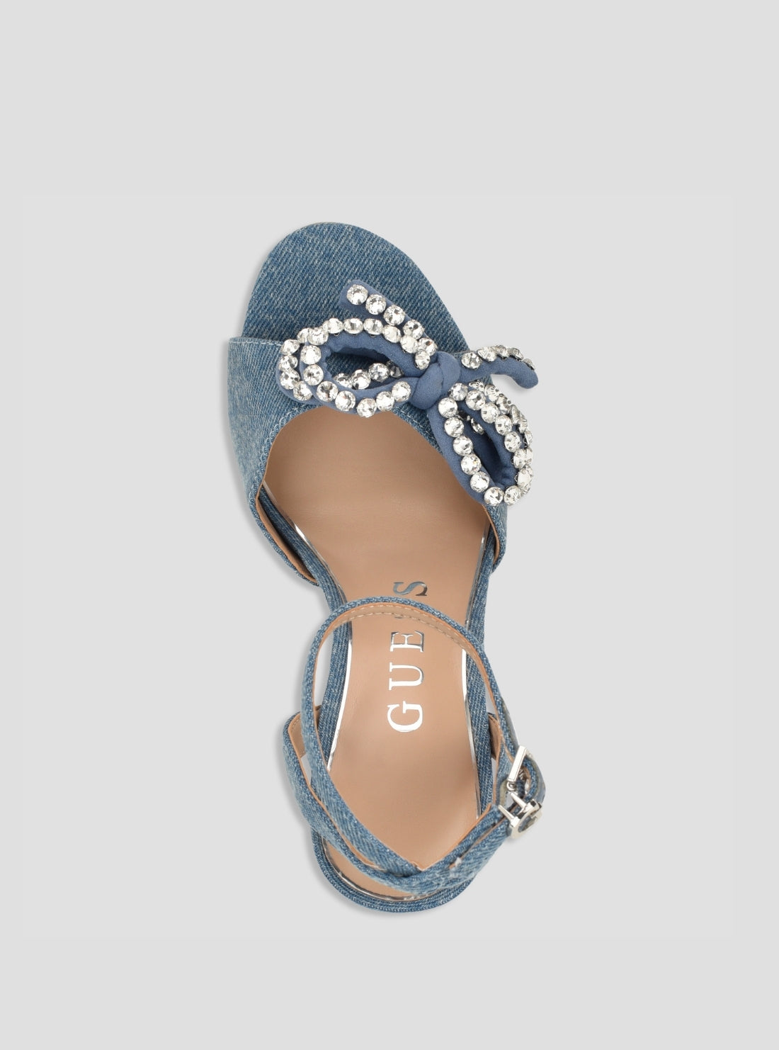 GUESS Footwear Blue Charmin Heeled Sandals CHARMIN3 Top View