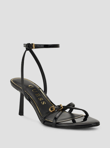 GUESS Foowear Black Connee Heeled Sandals CONNEE Side View