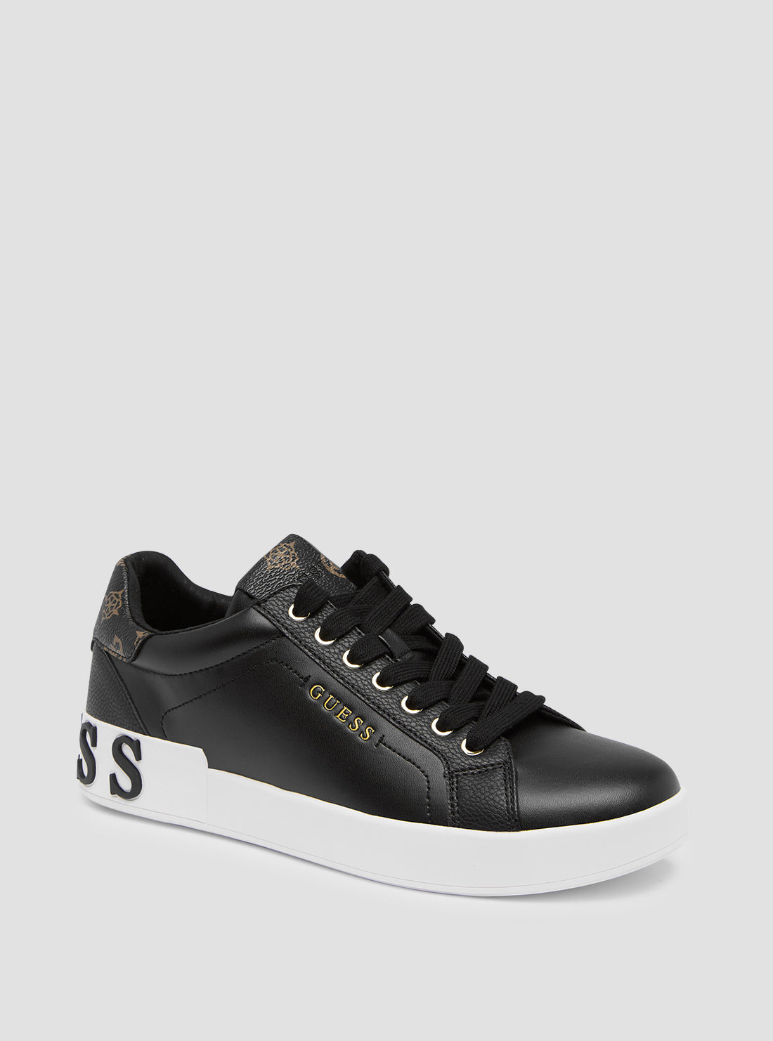 Black Corlan Logo Sneakers | GUESS Women's Shoes | Front view