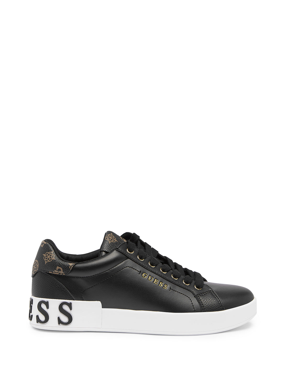 Black Corlan Logo Sneakers | GUESS Women's Shoes | side view