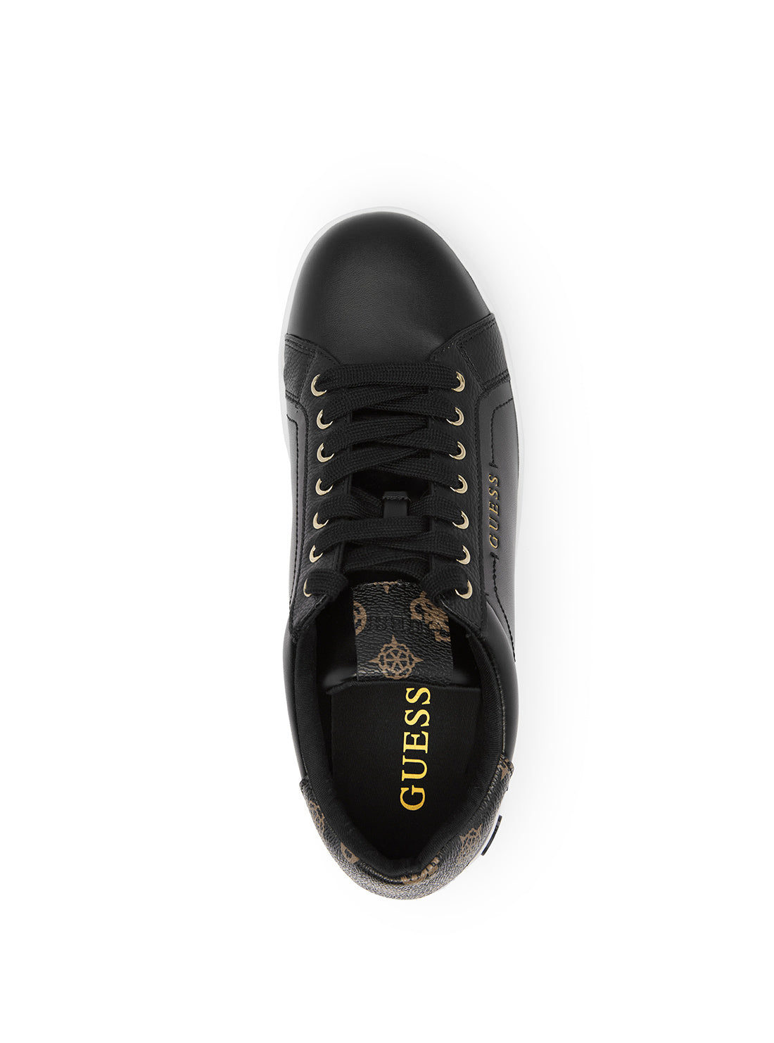 Black Corlan Logo Sneakers | GUESS Women's Shoes | top view