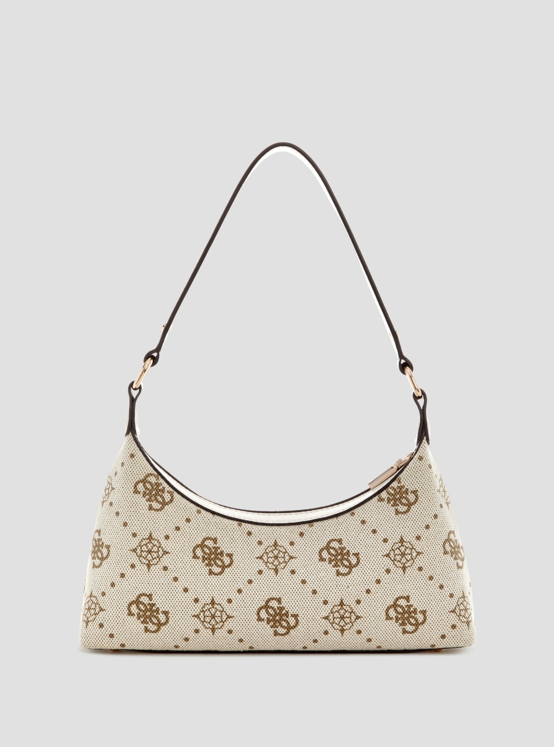 GUESS Womens White Logo Neda Top Zip Shoulder Bag CP965417 Back View