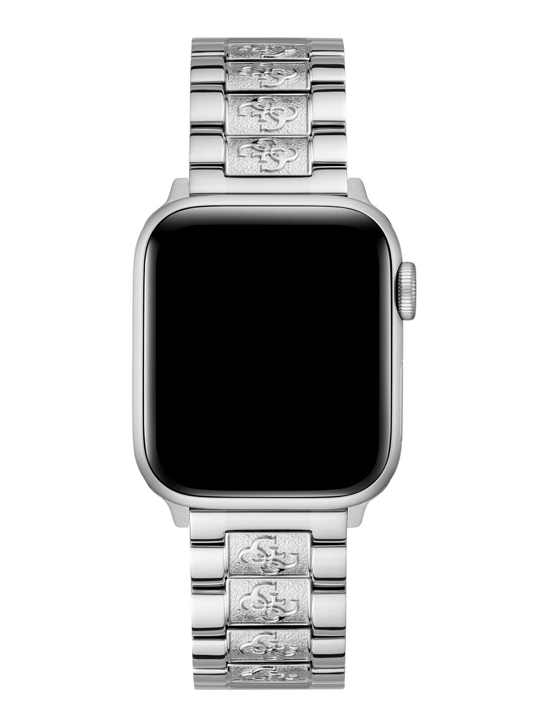 Silver Logo Link Apple Band (38-40MM) | GUESS Accessories | Front view