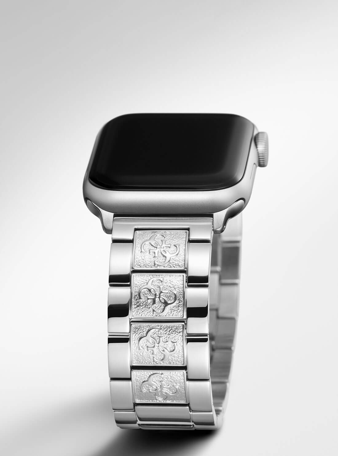 Silver Logo Link Apple Band (38-40MM) | GUESS Accessories | side view