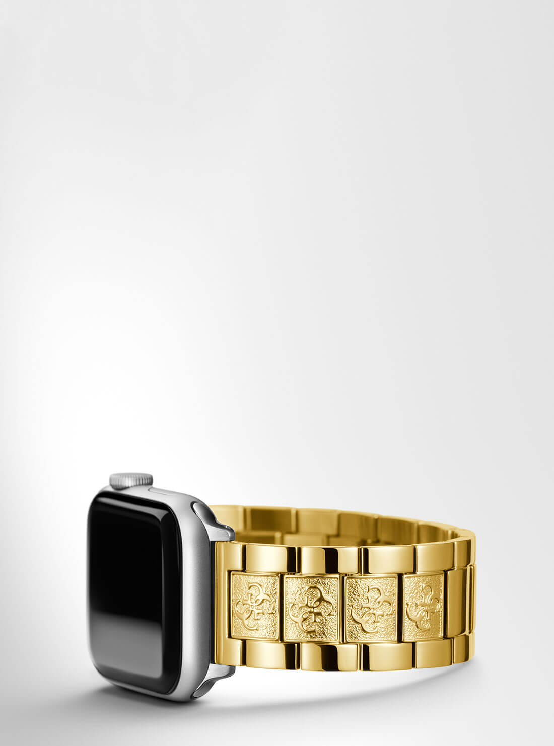 Gold Logo Link Apple Strap (38-40MM) | GUESS Women's Accessories | side view