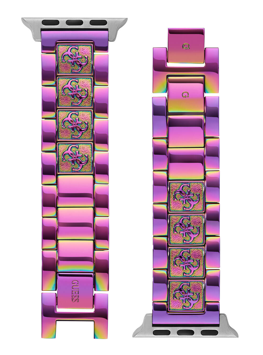 Pink Iridescent Logo Link Apple Strap (38-40MM) | GUESS Women's Accessories | strap view