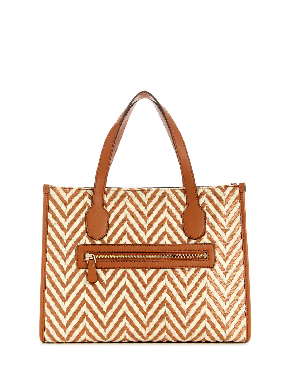 GUESS Cognac Brown Silvana Tote Bag back view