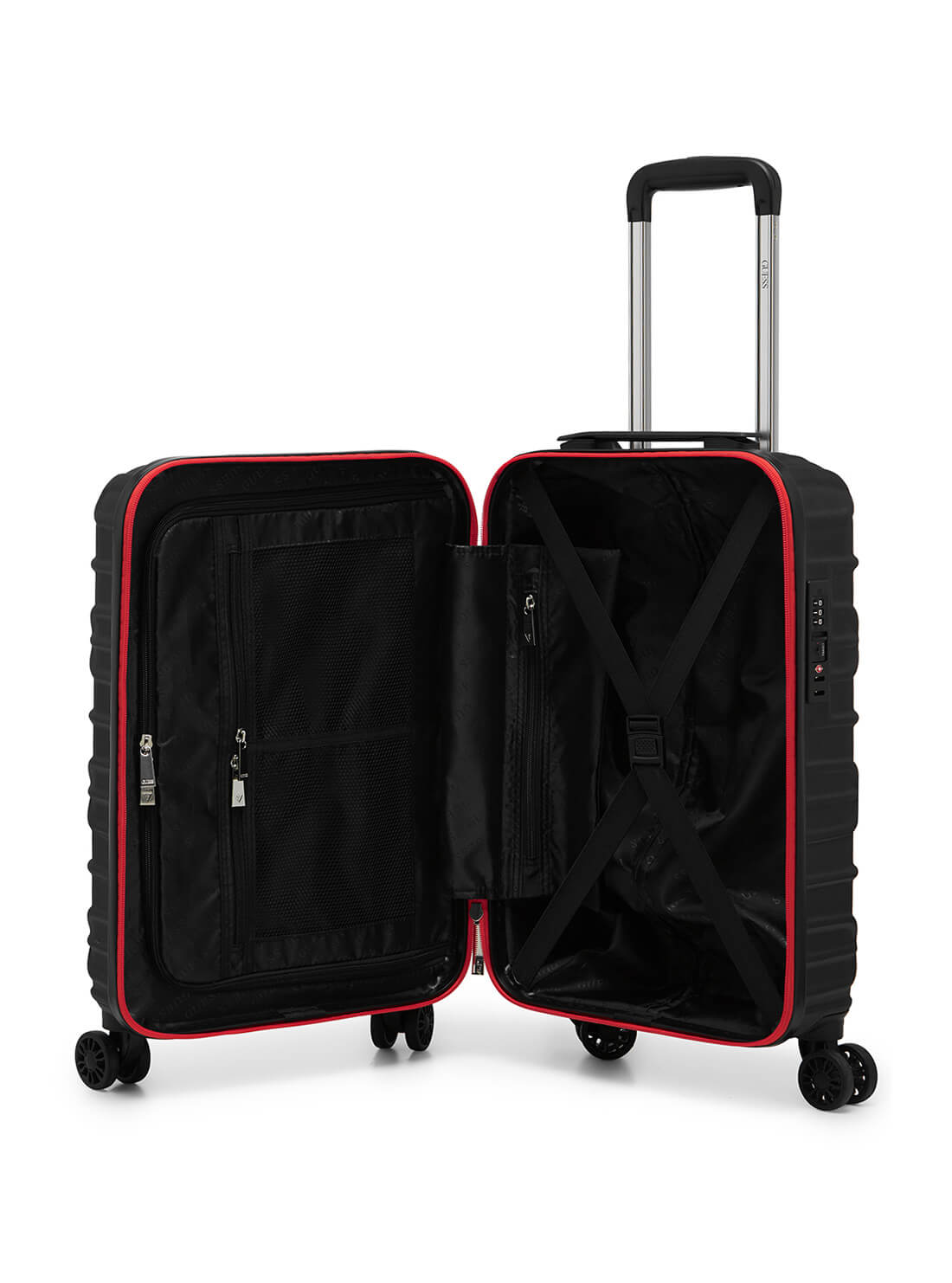 Black Le Disko 53cm Suitcase | GUESS Luggage | inside view