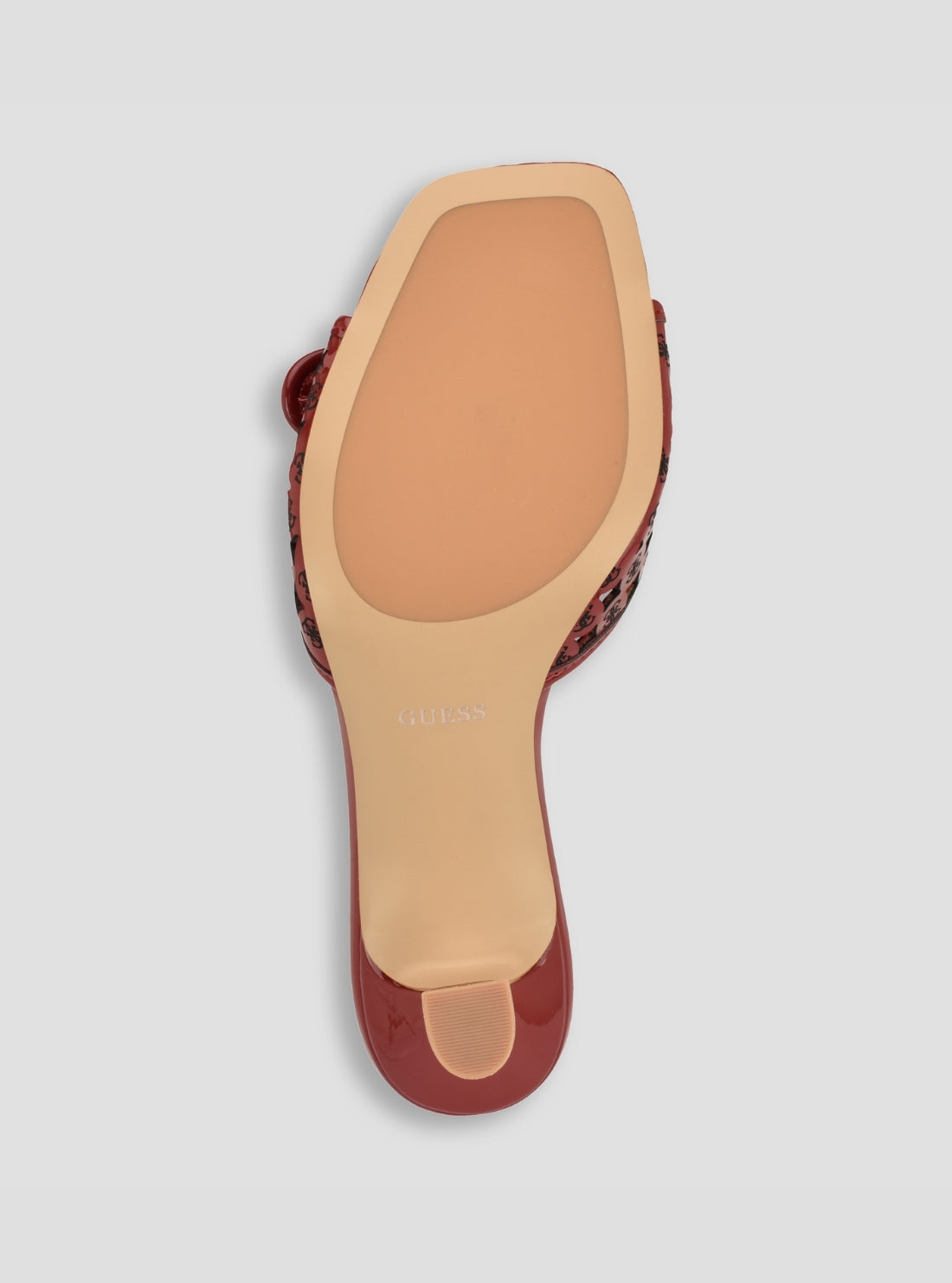GUESS Footwear Red Dagnee Heeled Sandals DAGNEE Bottom View
