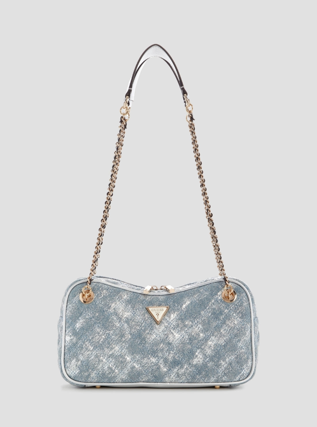GUESS Womens Blue Giully II Shoulder Satchel Bag DG967309 Front View