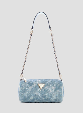 GUESS Womens Blue Giully II Mini Barrel Bag DG967372 Front View