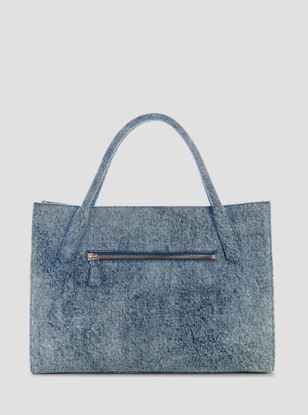BIJOUX   TOTE 　BLUEGRAY SACLASSY Women's Genuine Leather Tote Handbag - Spacious and