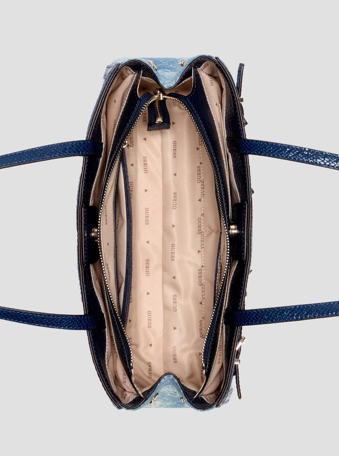 GUESS Womens Blue Logo Dovie Girlfriend Shoulder Satchel Bag DG990908 Inside View